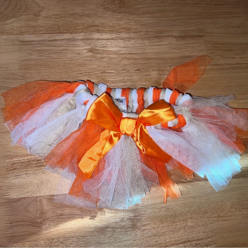 Baby Essentials Orange and White Tutu Skirt